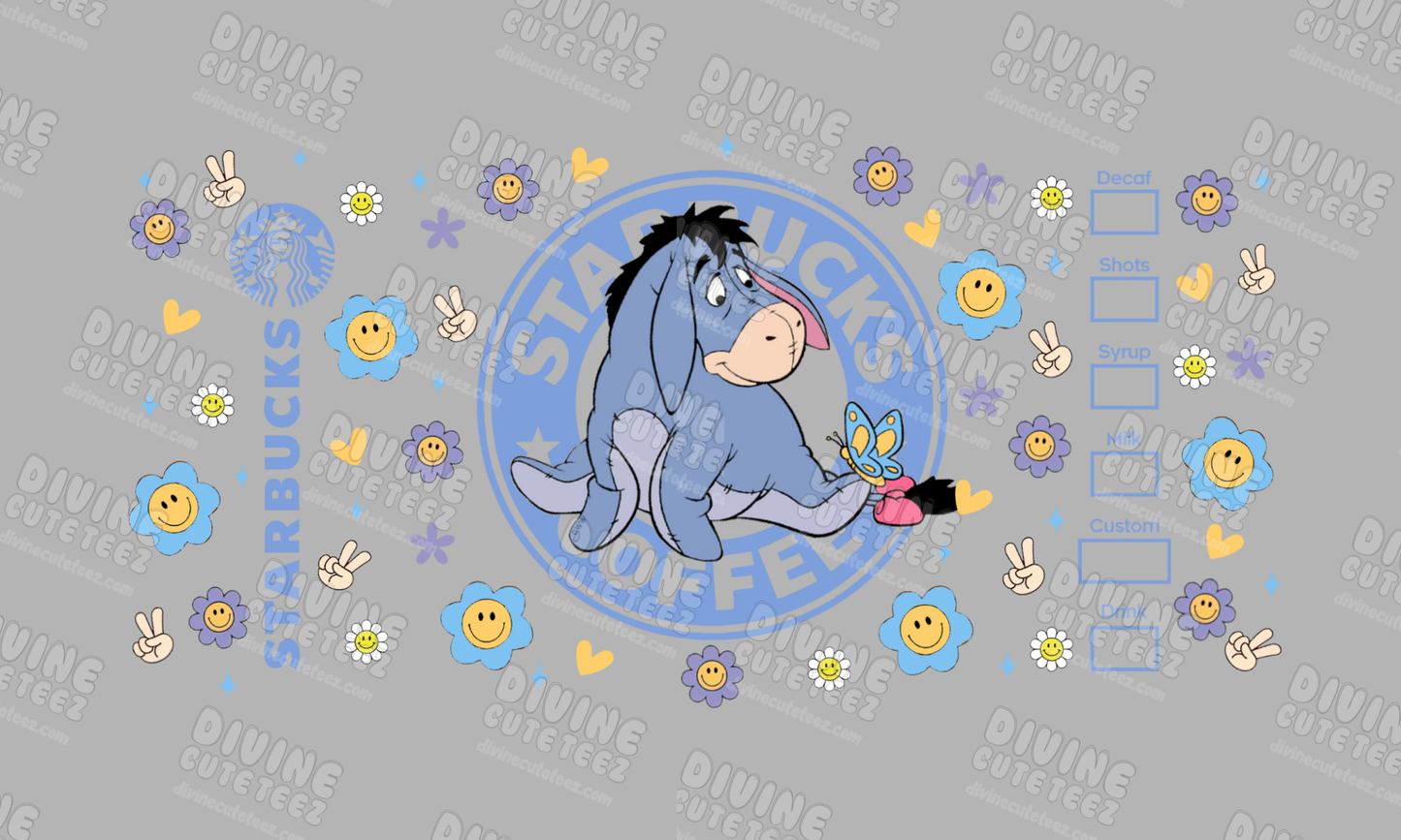 Starbs Eeyore 16oz UV-DTF Transfer