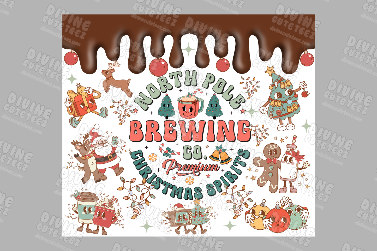 Brewing Christmas Spirits 20oz Sublimation Transfer