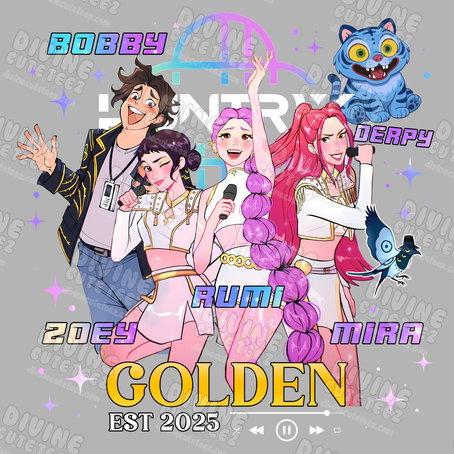 Huntrix Golden DTF Transfer