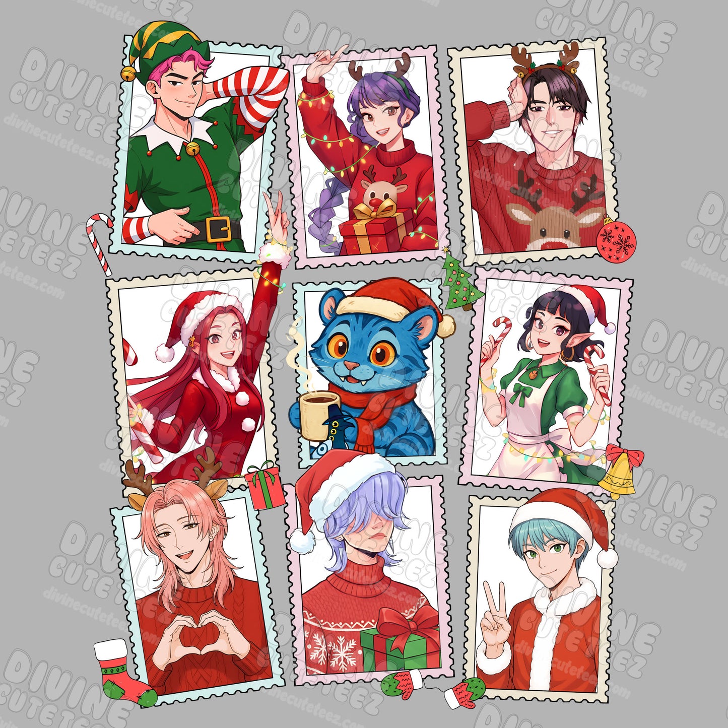 Huntrix Christmas Frames DTF Transfer