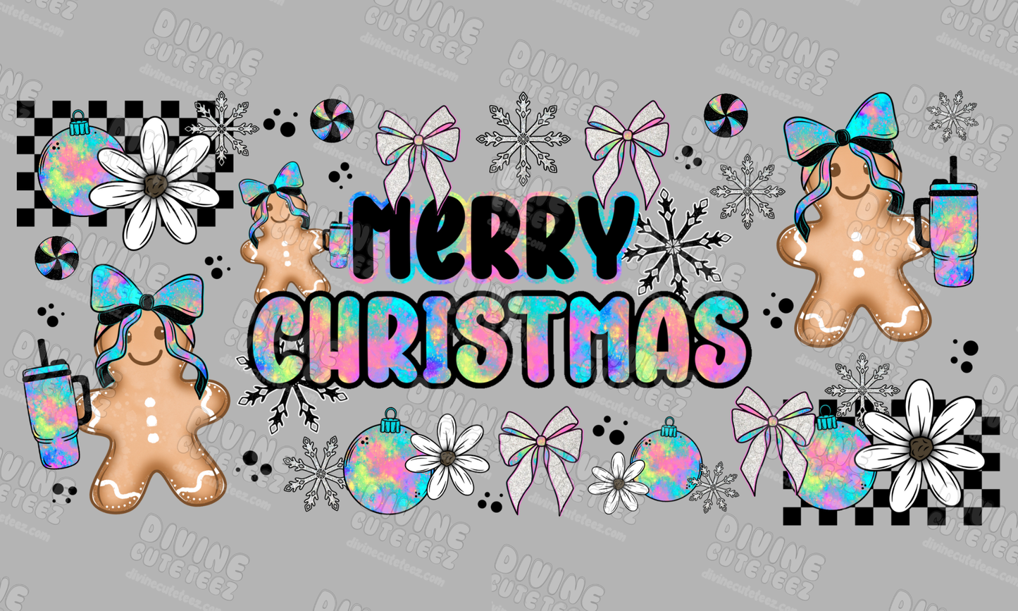 Merry Christmas Gingerbread 16oz UV-DTF Transfer