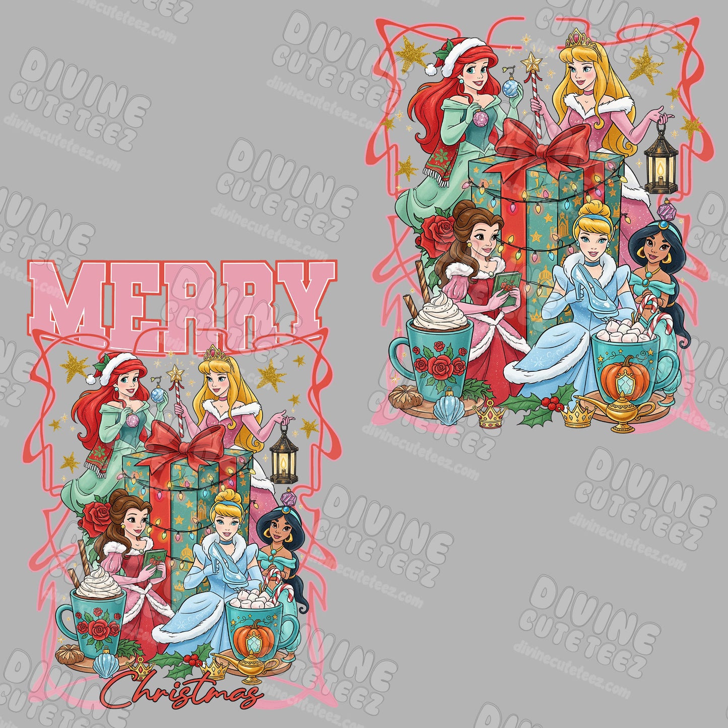 Princess Merry Christmas DTF Full Size Set