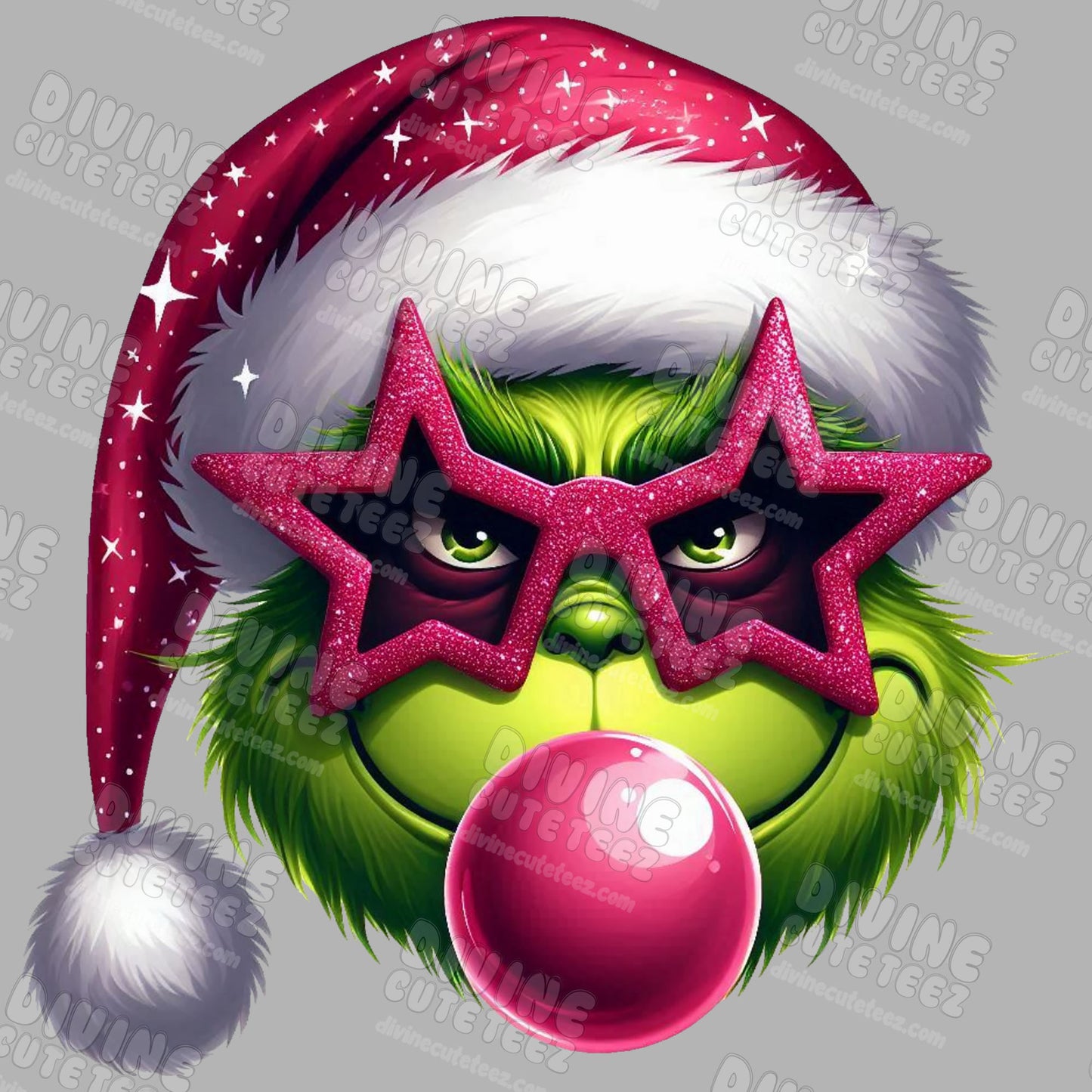 Grinch Preppy Bubblegum DTF Transfer