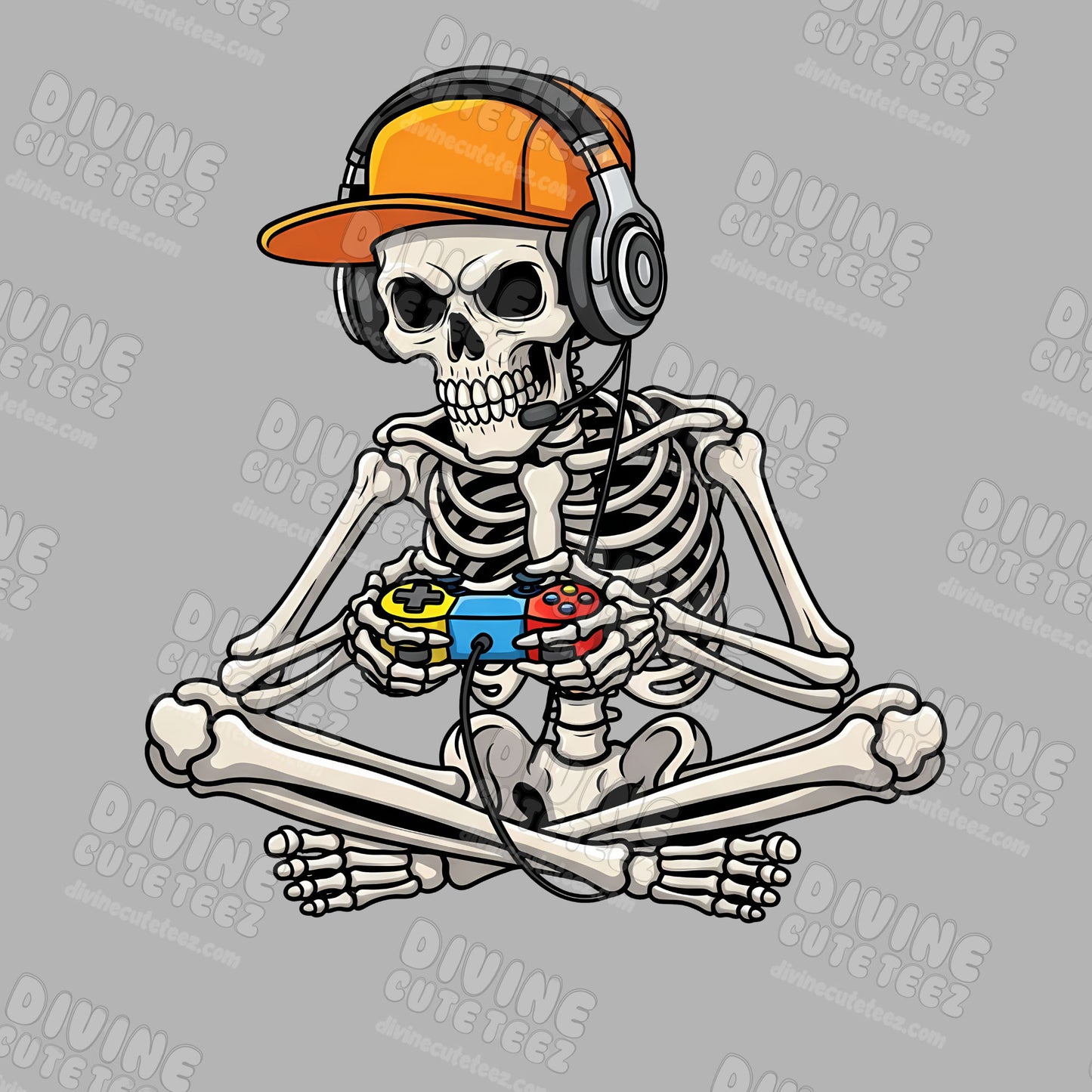 Skeleton Gamer DTF Transfer