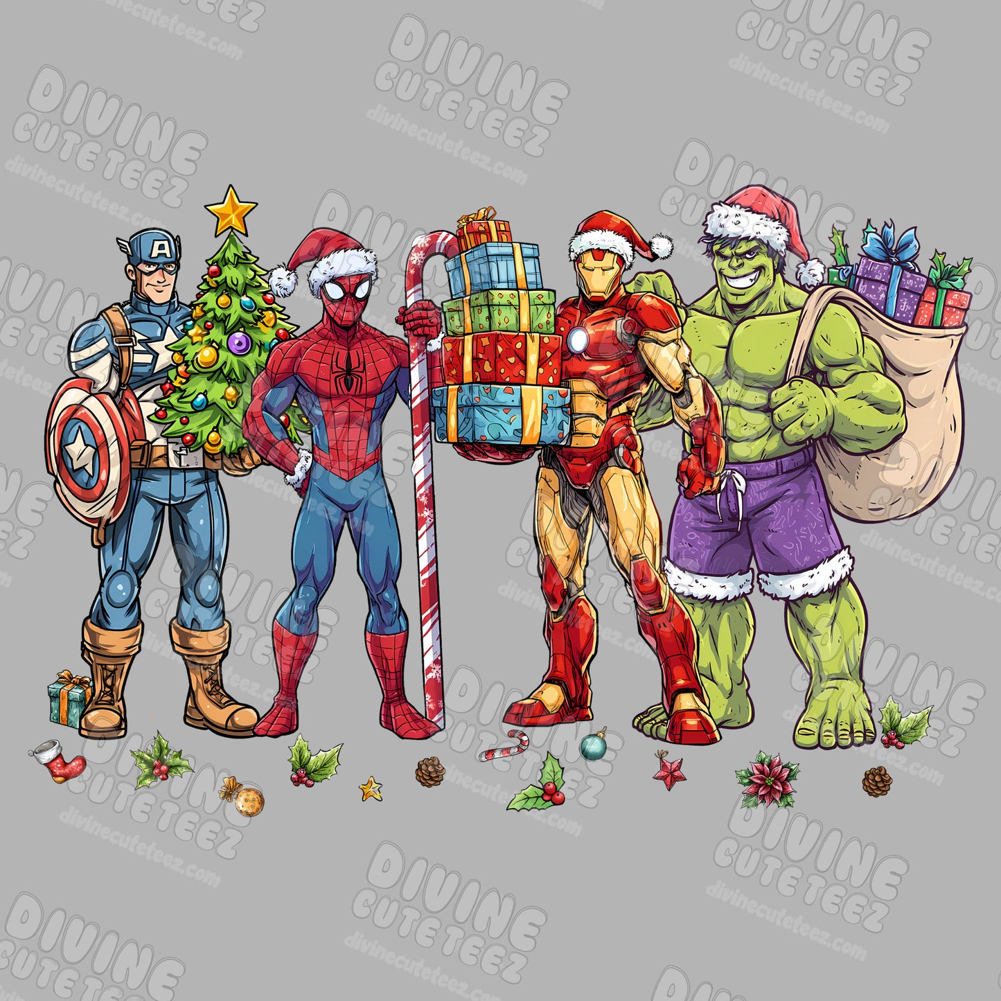 Superhero Christmas DTF Transfer