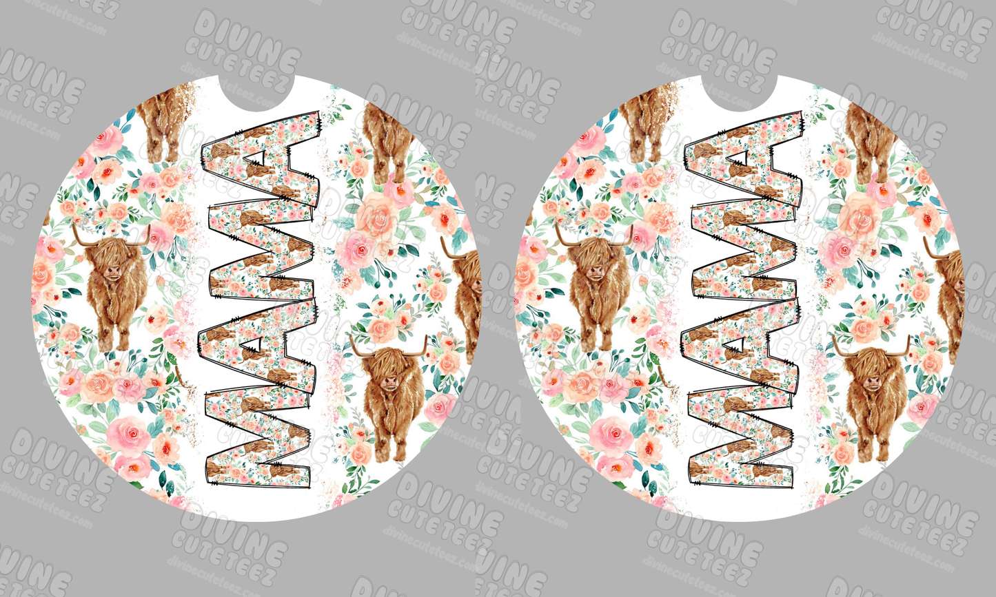 Bull Mama Sublimation Coaster Set