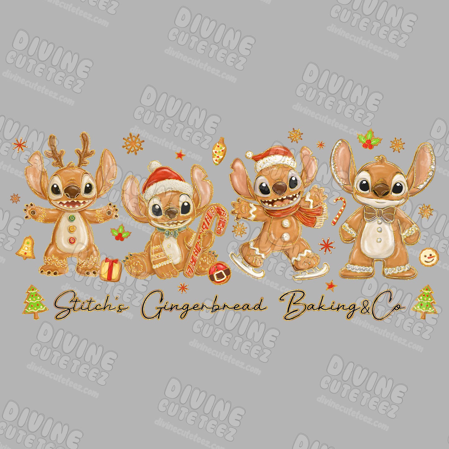 Gingerbread Stitch DTF Transfer