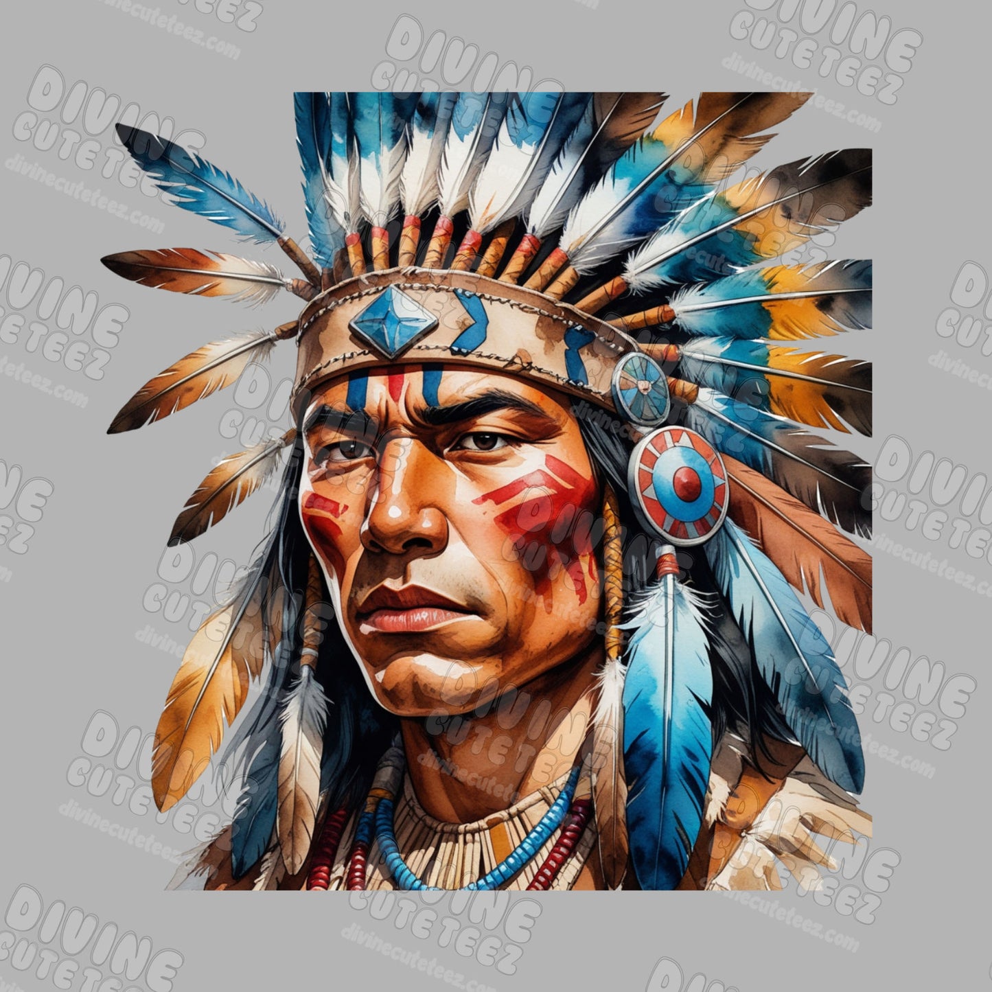 Native American Man DTF Transfer