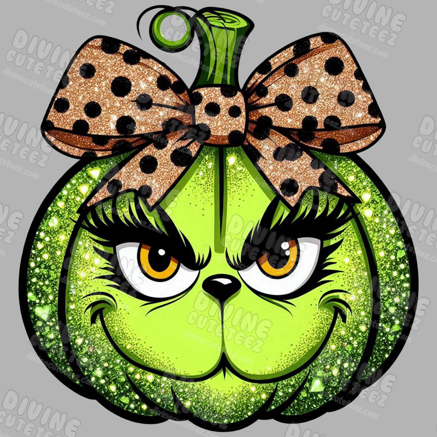 Girly Grinch Pumpkin DTF Transfer