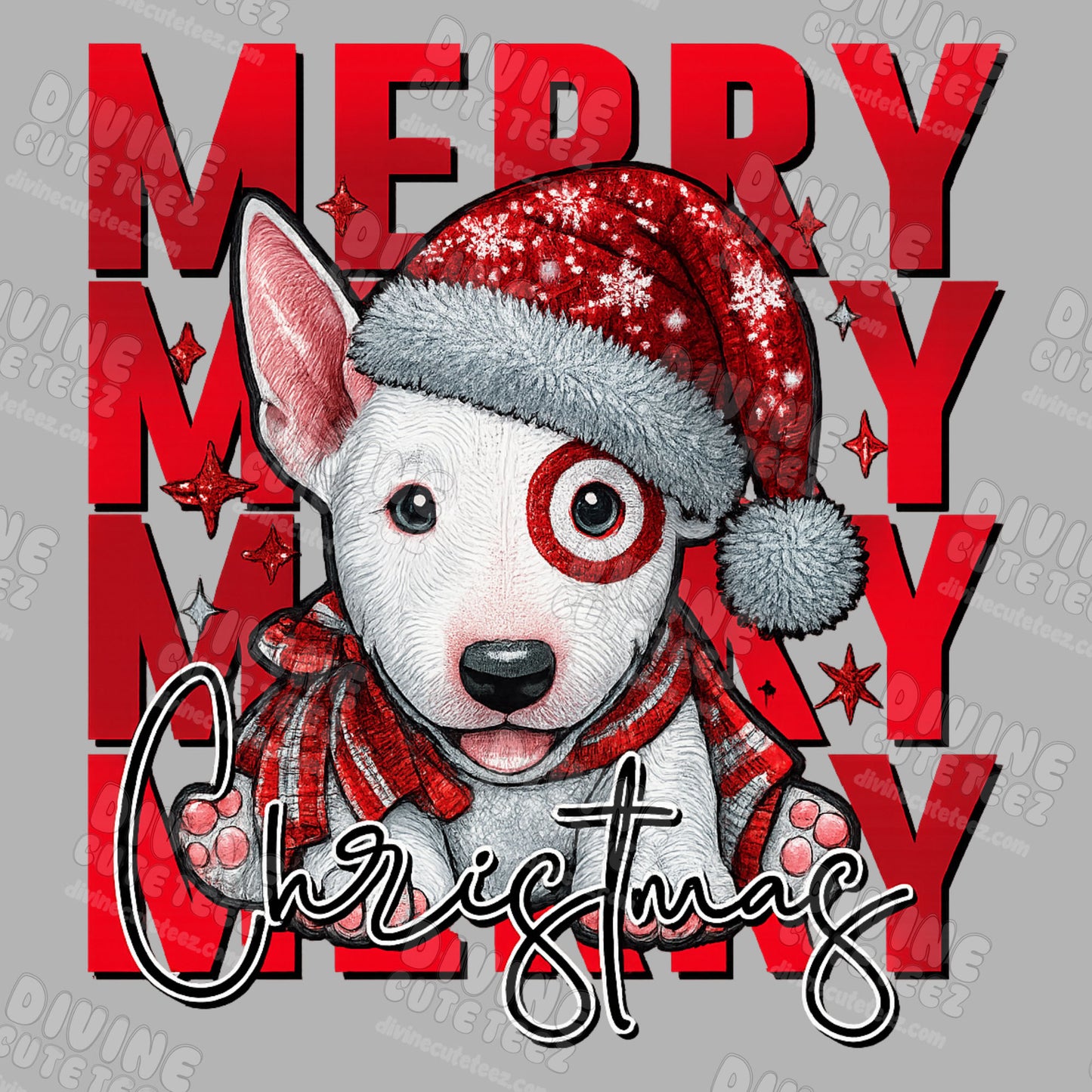 Merry Bullseye Christmas DTF Transfer