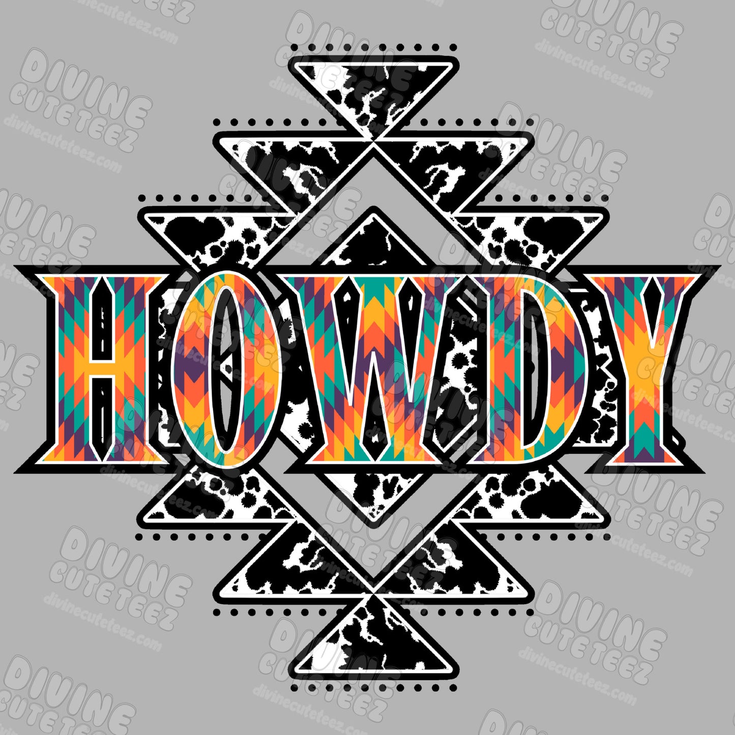 Rainbow Howdy DTF Transfer