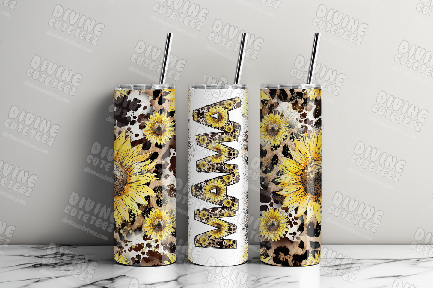 Cheetah Sunflower Mama 20oz Sublimation Transfer