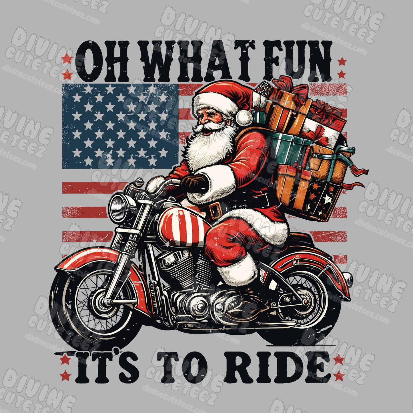 Biker Santa DTF Transfer