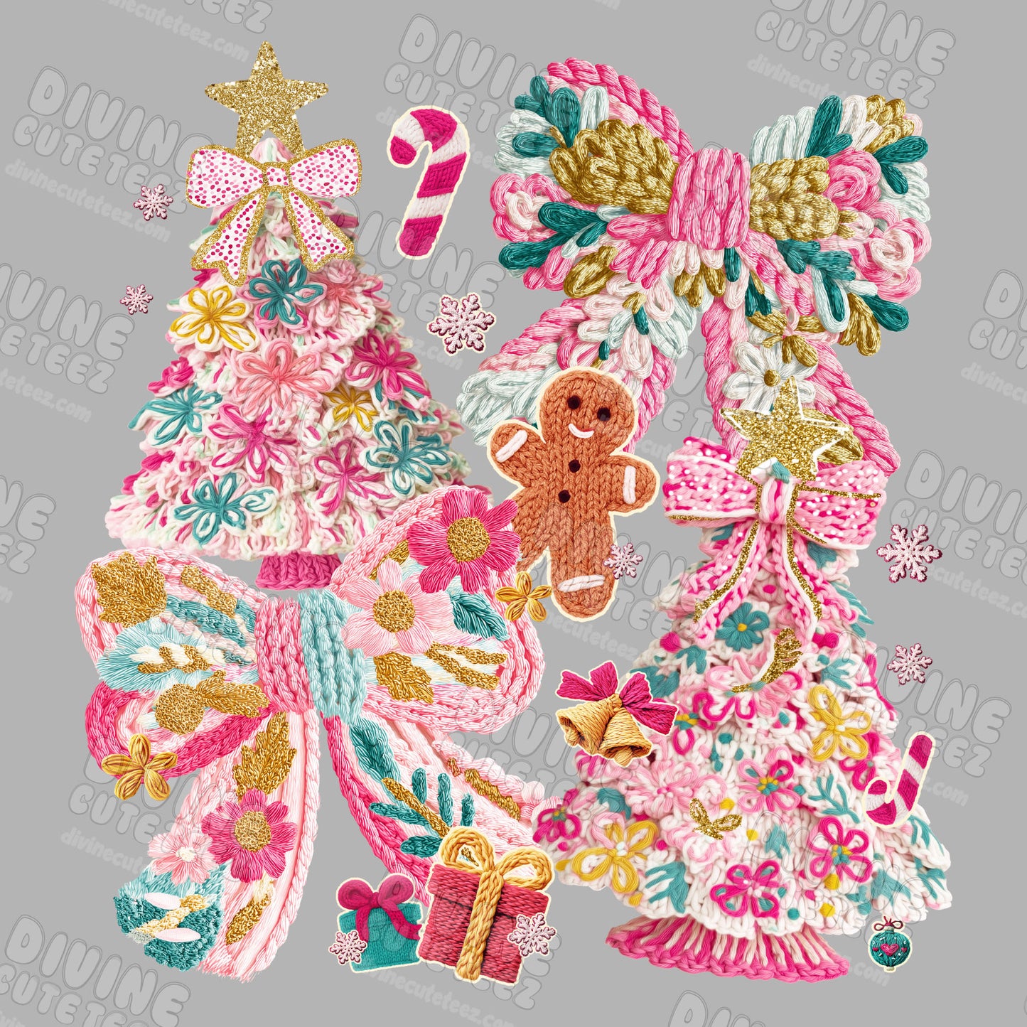 Pink Chenille Collage Stack DTF Transfer