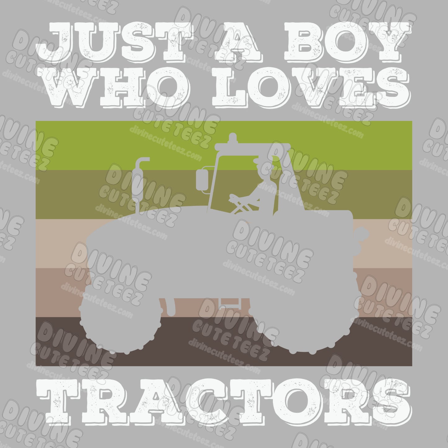 Just A Boy Who Loves Tractors DTF Transfer
