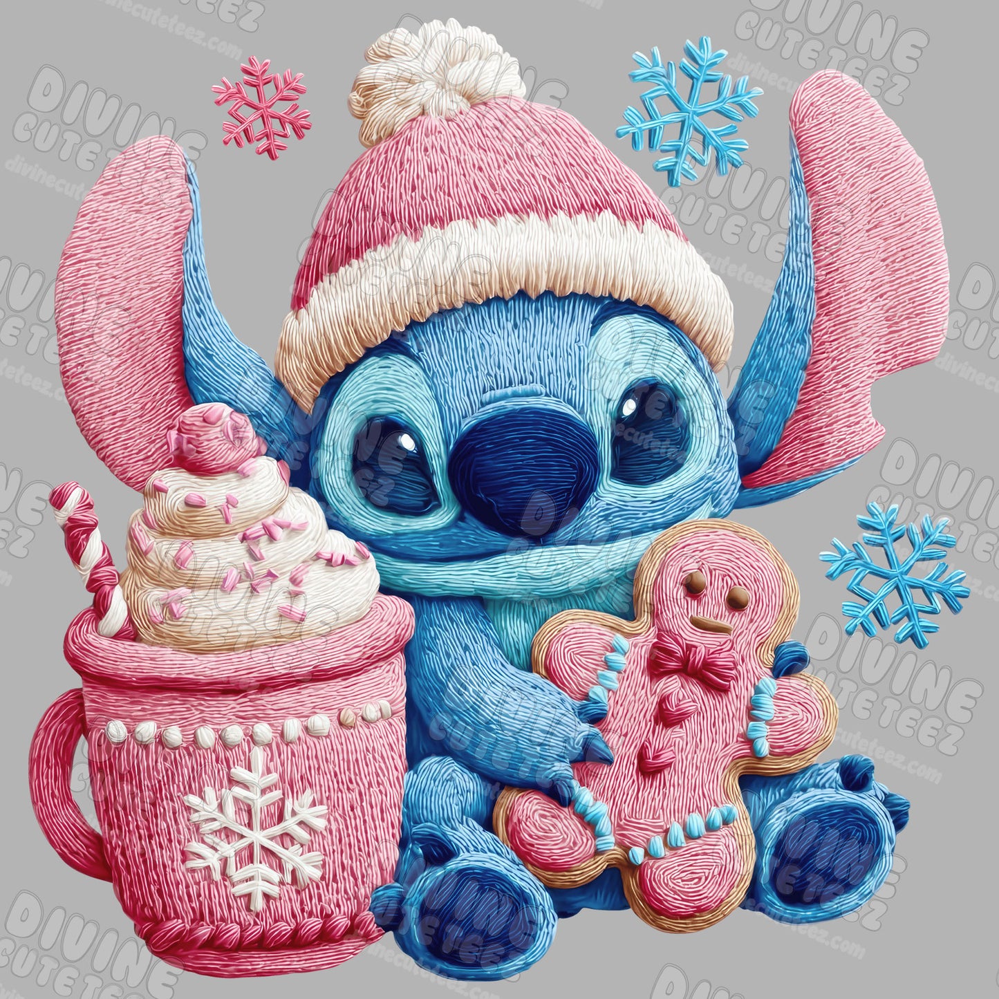 Pink Chenille Stitch DTF Transfer