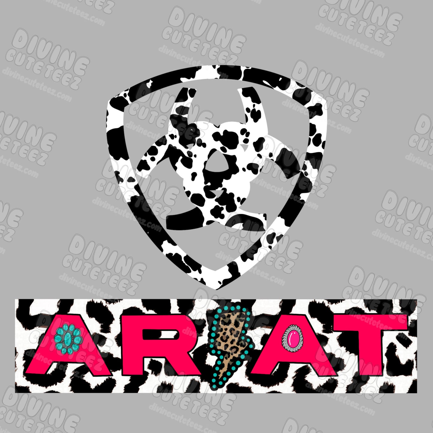 Western Cowprint Logo DTF Transfer