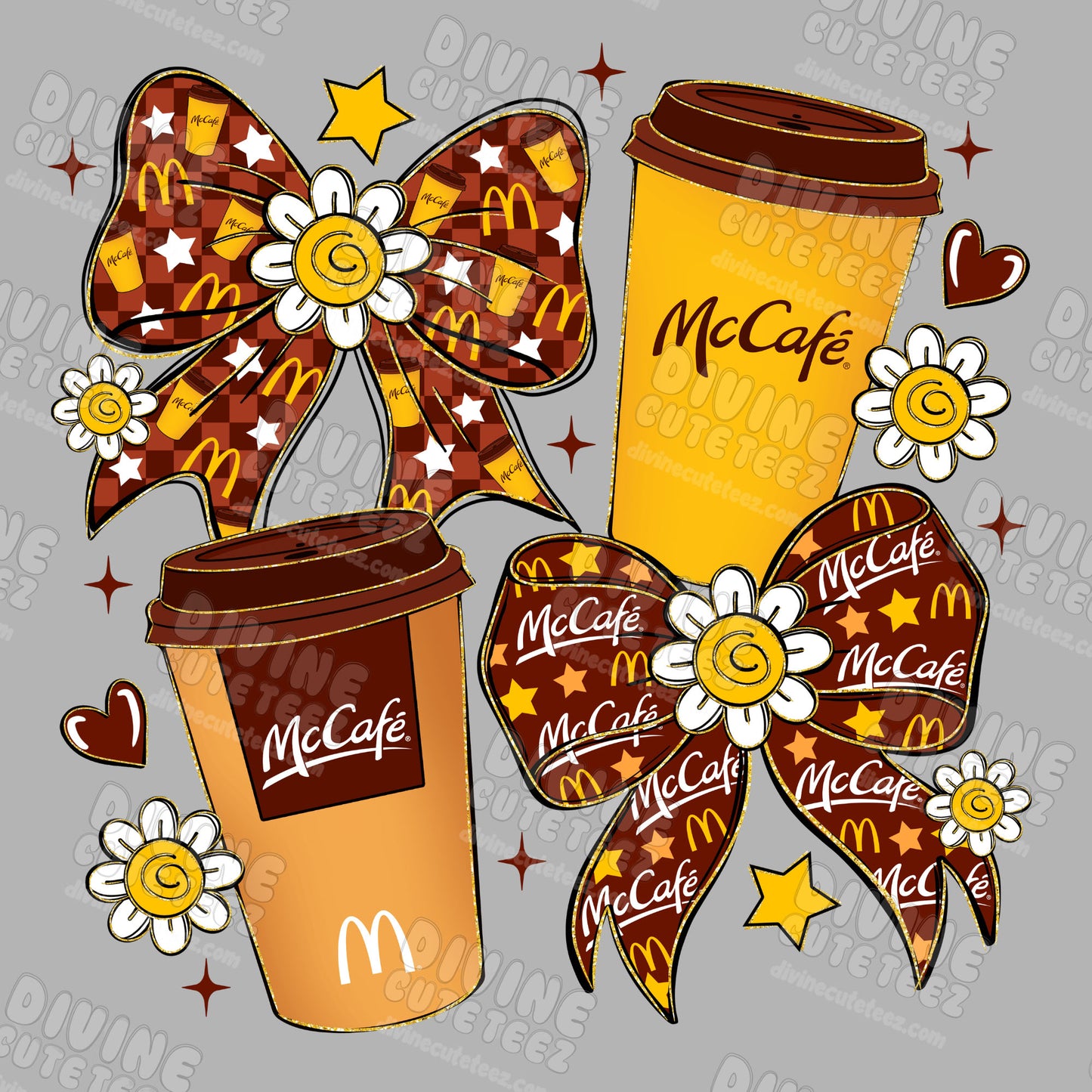 McCafe Bows Collage DTF Transfer