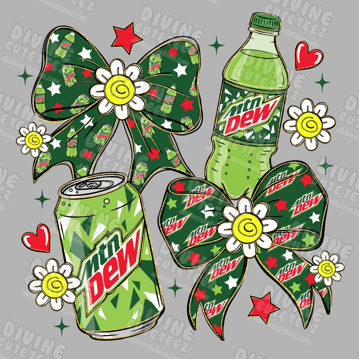 Mountain Dew Bows Collage DTF Transfer