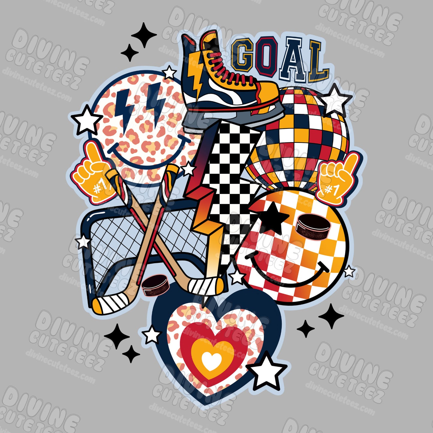 Hockey Goal Collage DTF Transfer
