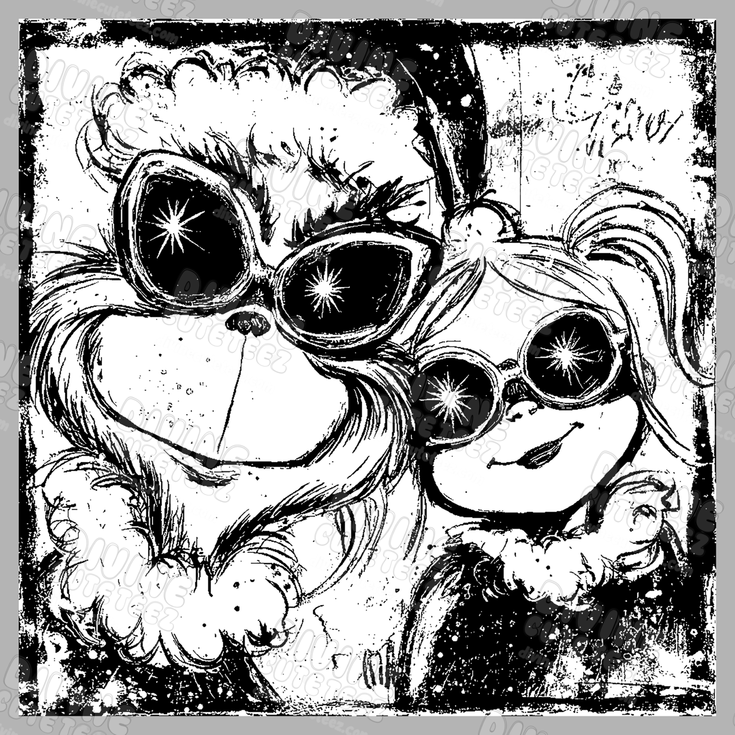 Grinch & Cindy B&W DTF Transfer