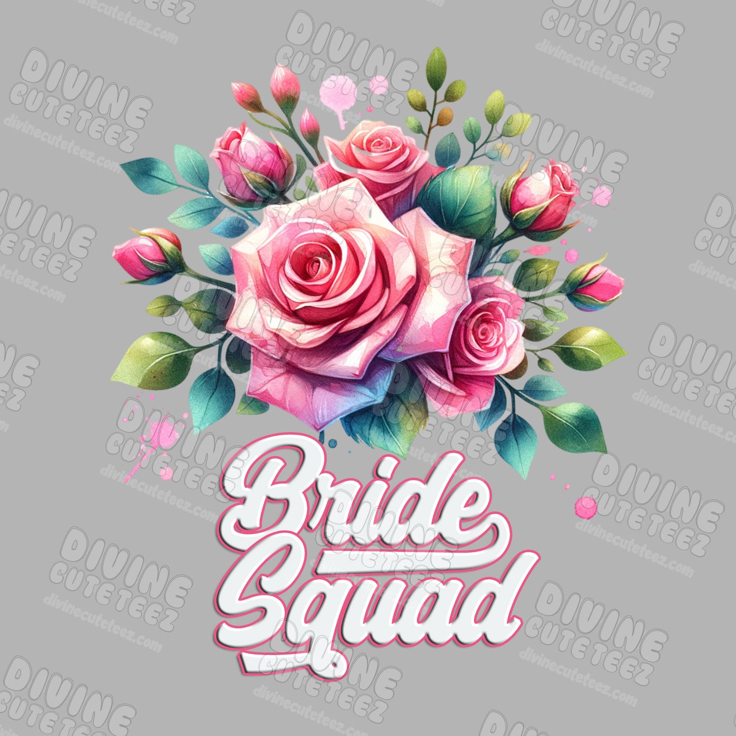 Floral Bride Squad DTF Transfer