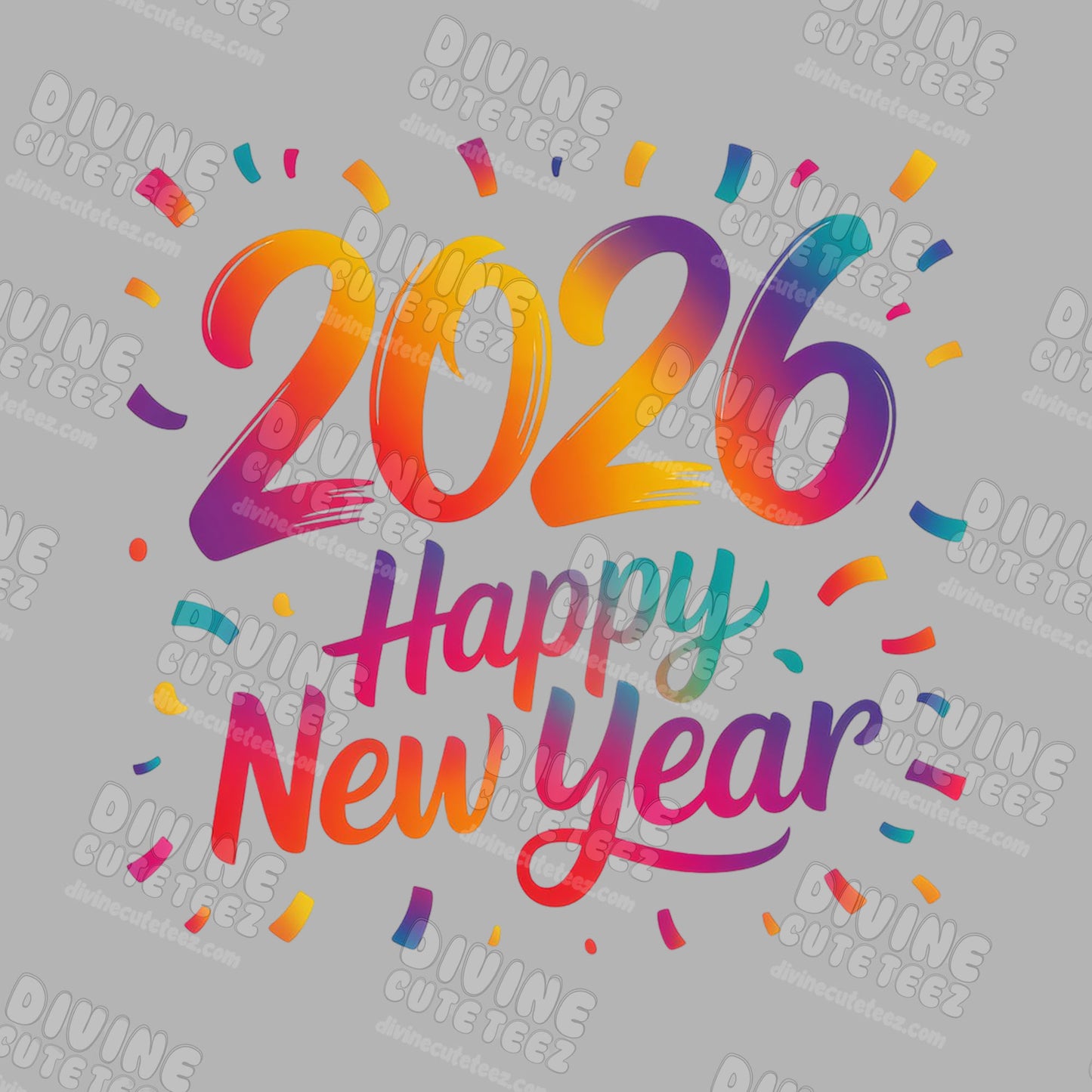 Color Splash New Year 2026 DTF Transfer