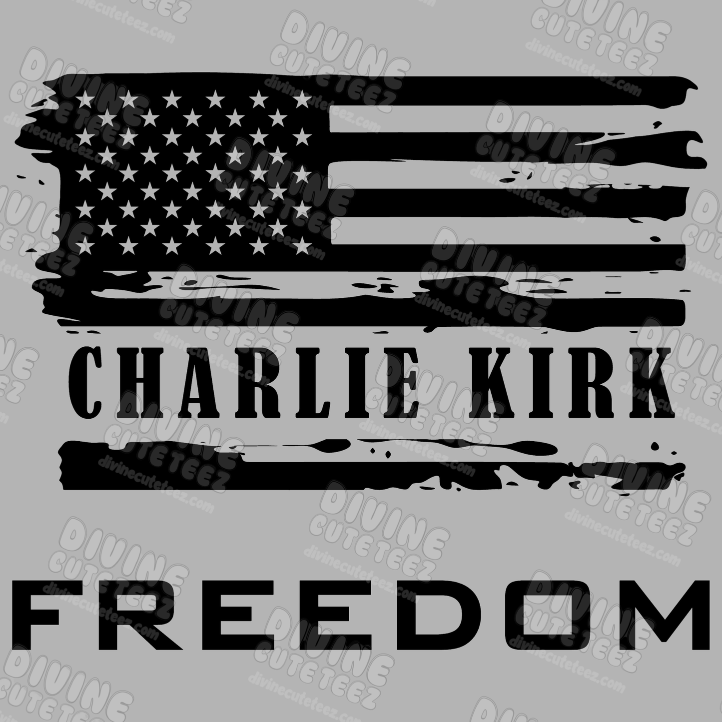 Freedom Charlie Kirk Flag DTF Transfer Set