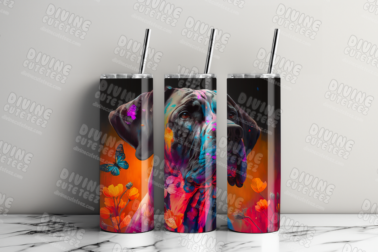 Great Dane Butterflies 20oz Sublimation Transfer