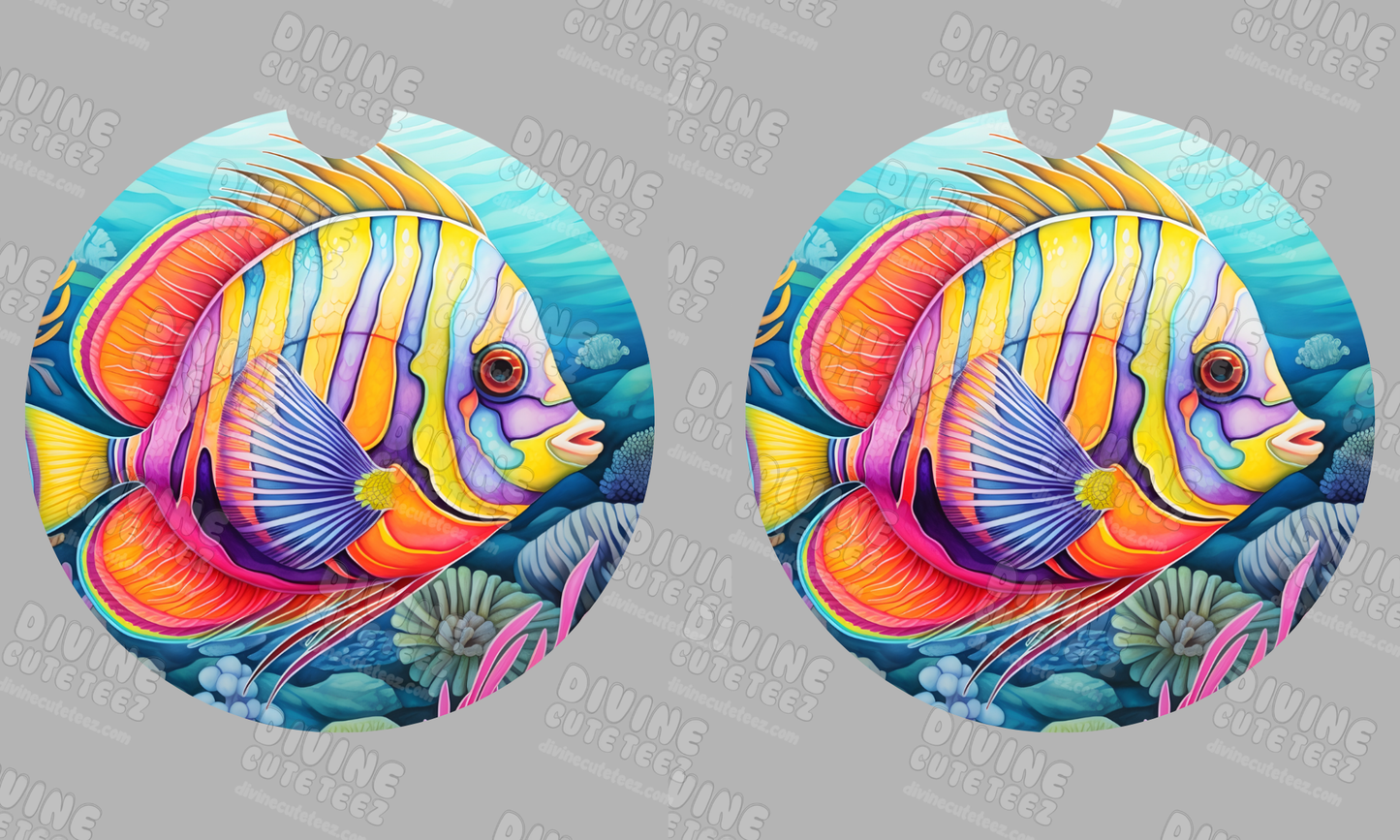 Colorful Flounder Sublimation Coaster Set