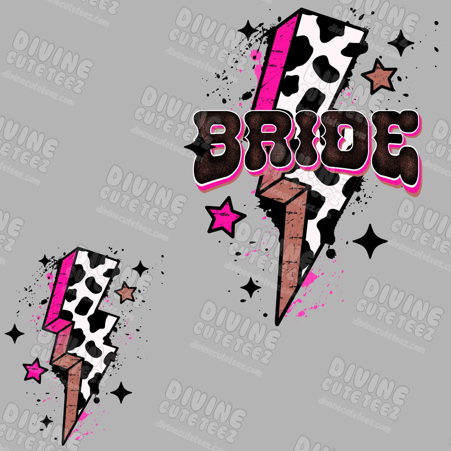 Pink Cow Bride DTF Set