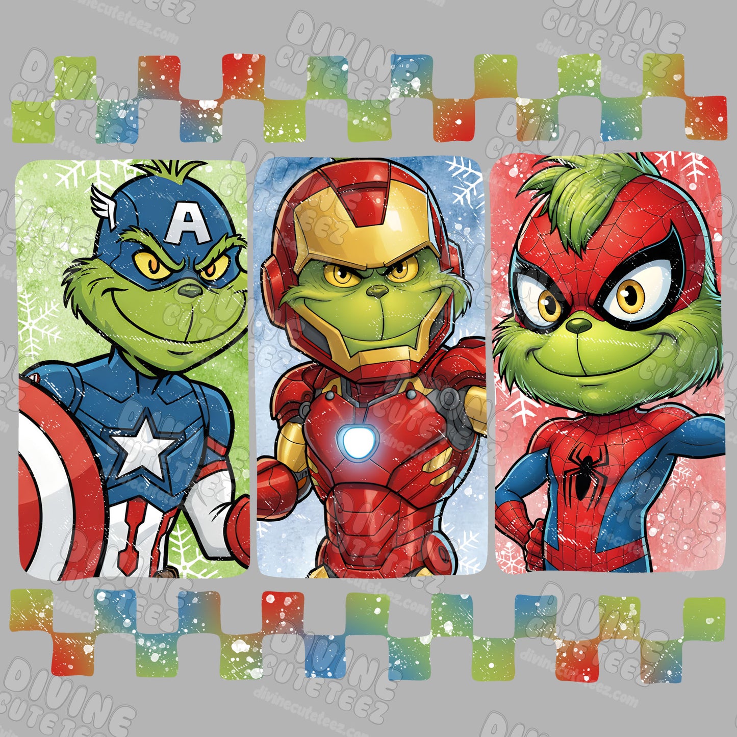 Grinch Superheros DTF Transfer