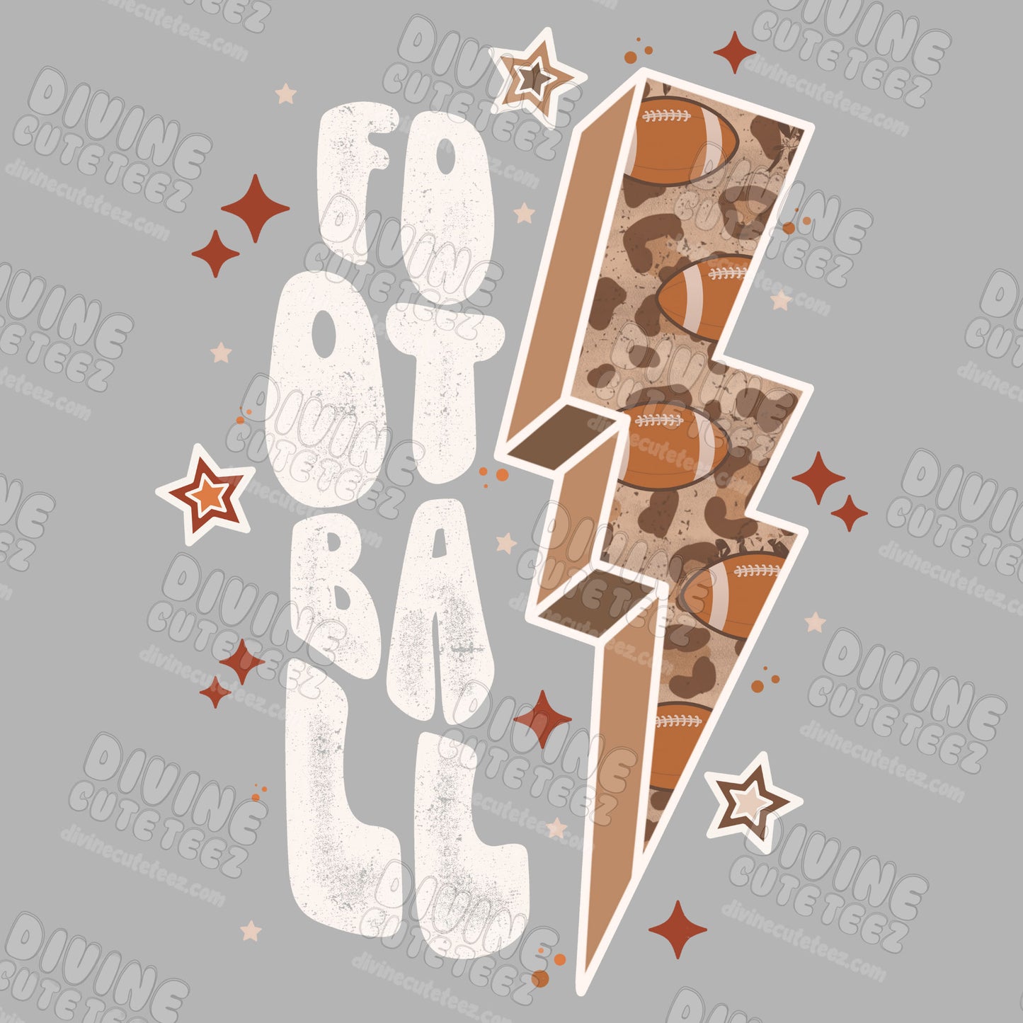 Football Lightning Bolt DTF Transfer