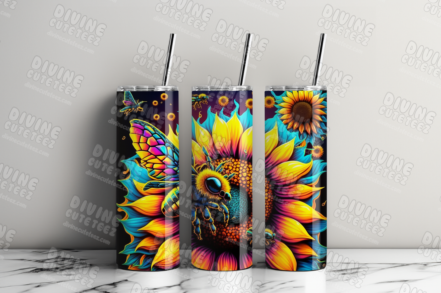 Bee Sunflower 20oz Sublimation Transfer