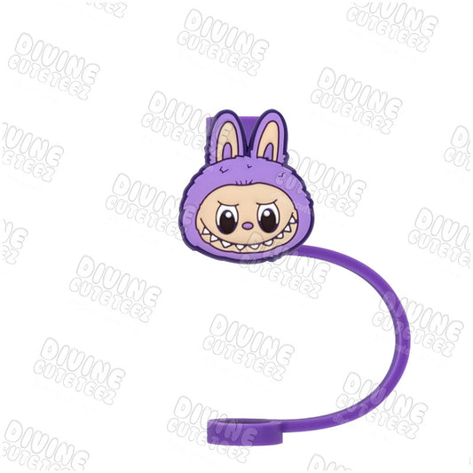 Purple Labubu Straw Topper