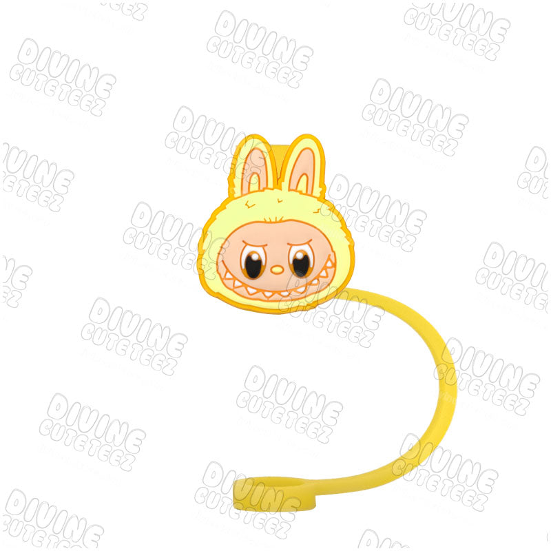 Yellow Labubu Straw Topper