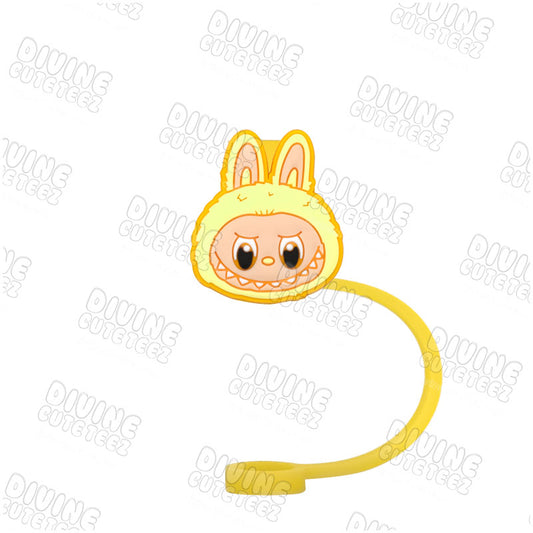 Yellow Labubu Straw Topper