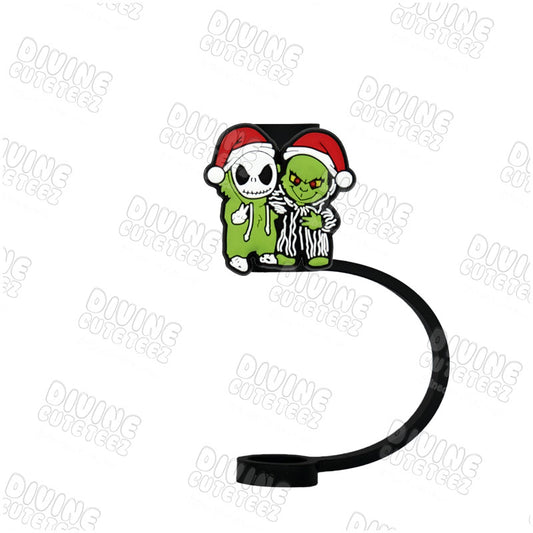Skellington Grinch Straw Topper