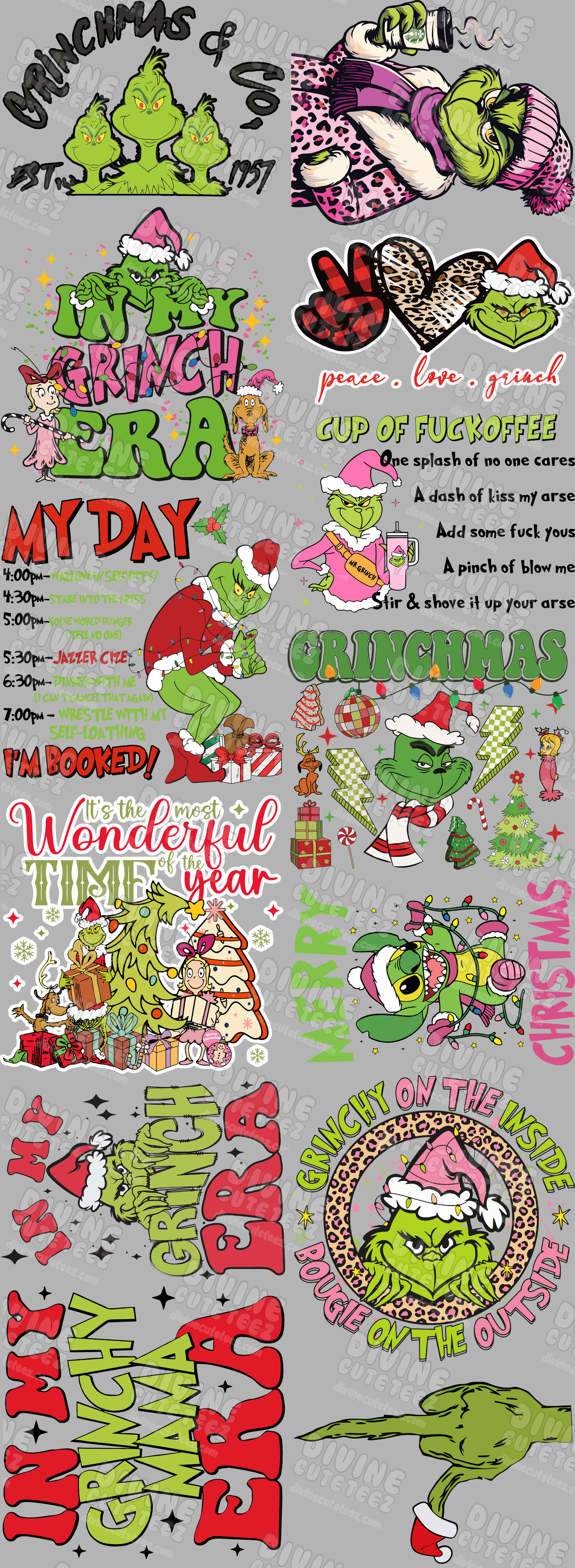 The Grinch Premade DTF Gang Sheet
