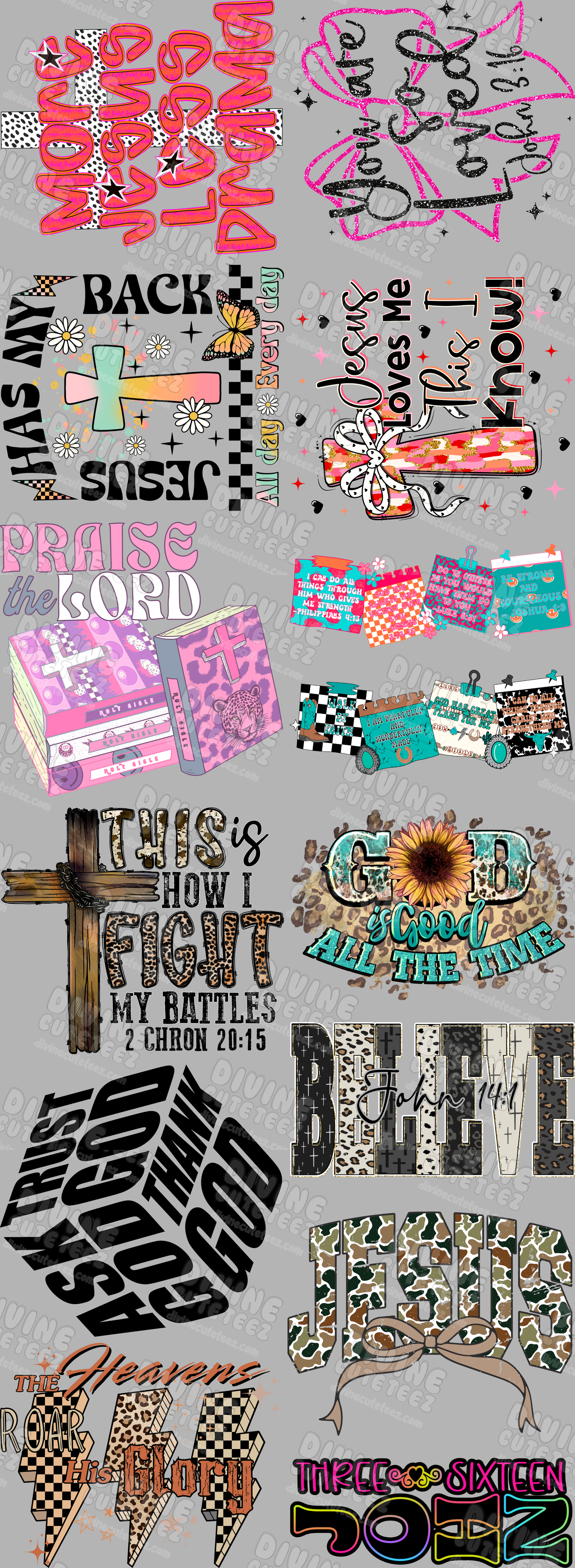 Christian/Faith Premade DTF Gang Sheet