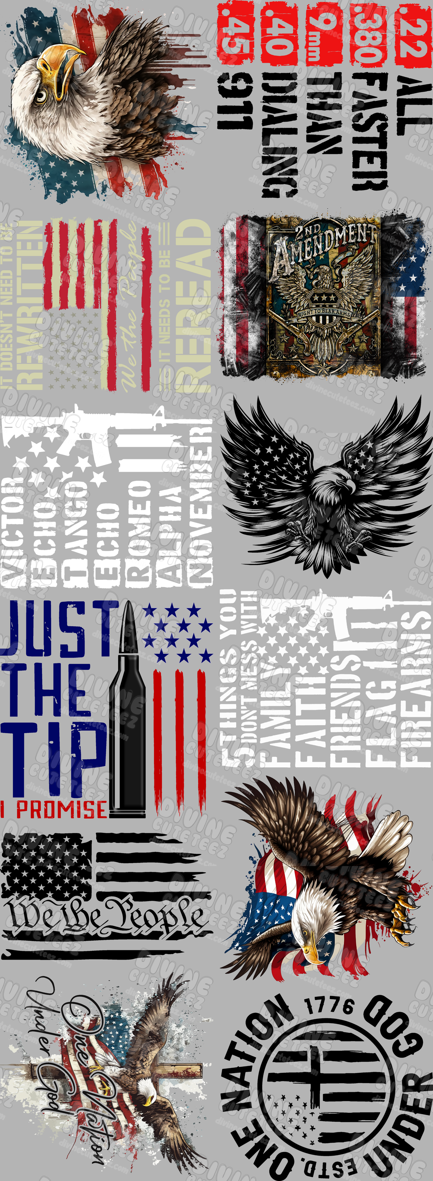 Patriot Premade DTF Gang Sheet