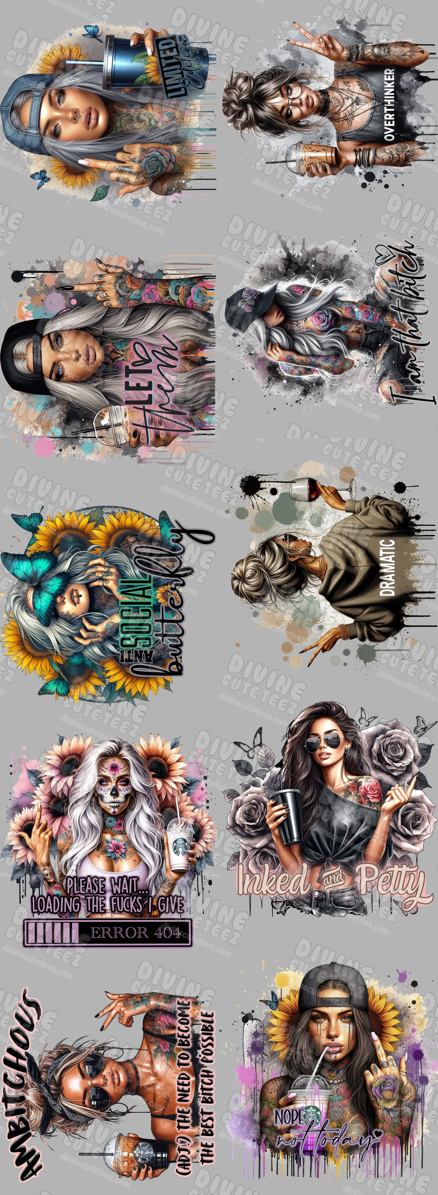 Baddies Premade DTF Gang Sheet