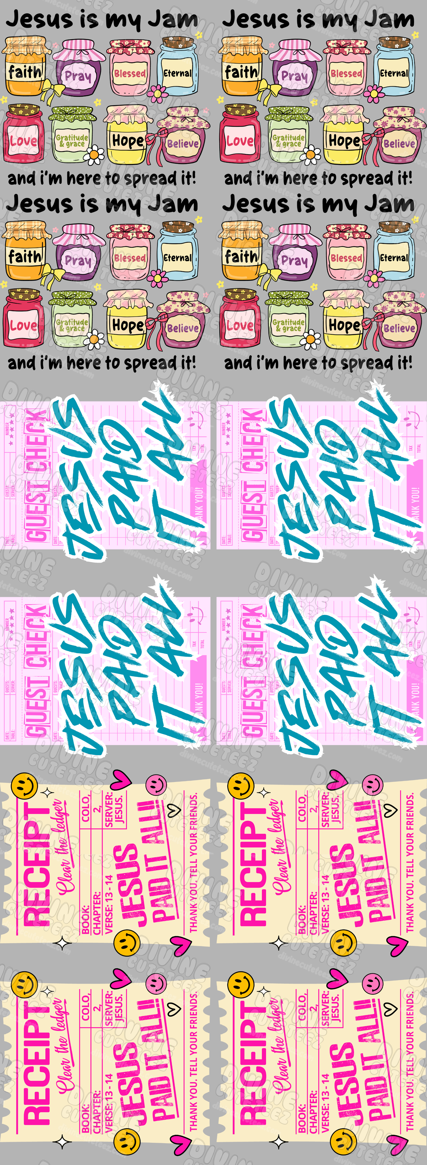 Jesus Premade DTF Gang Sheet