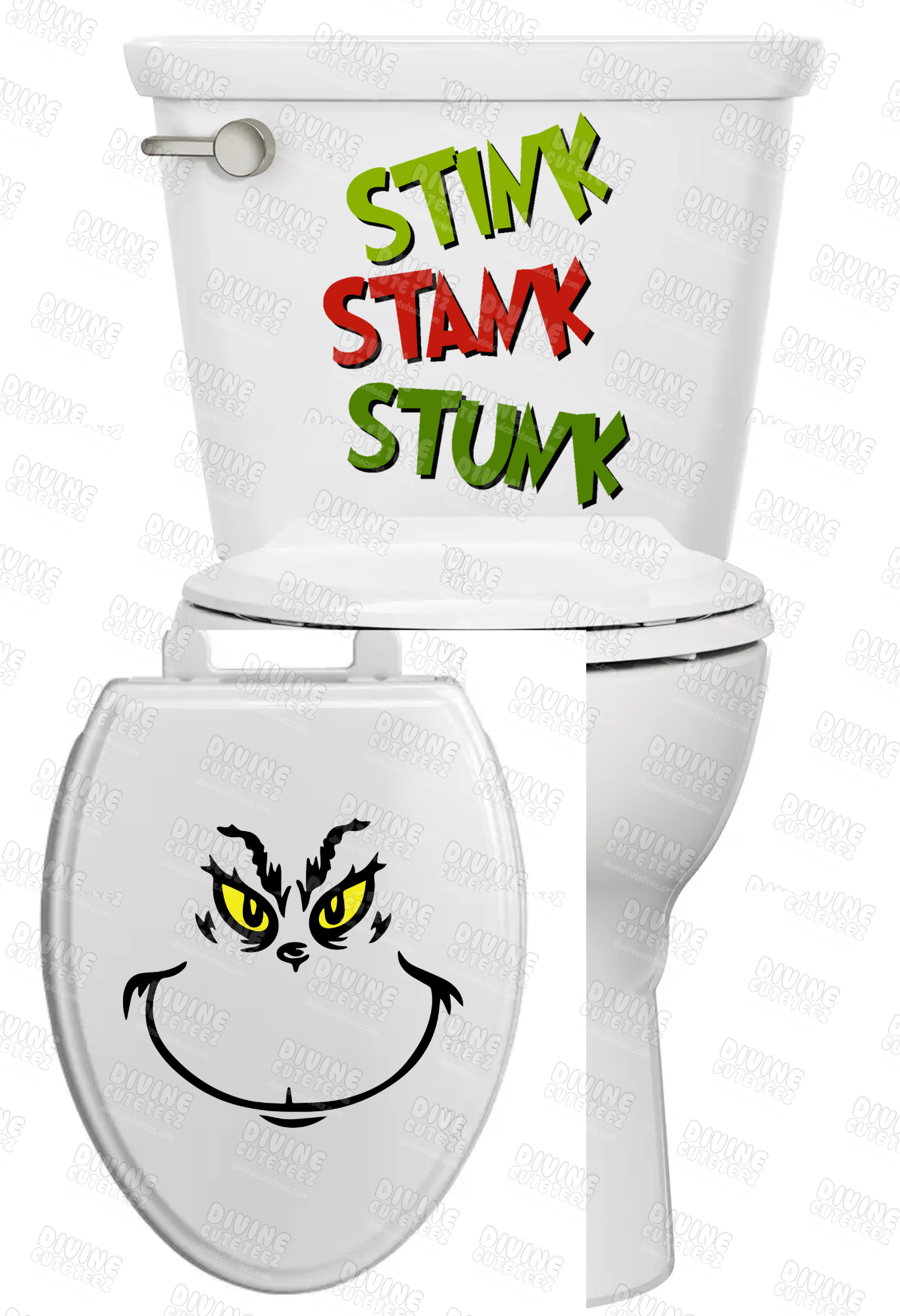 Grinch Stink Stank Stunk Toilet Set UV-DTF