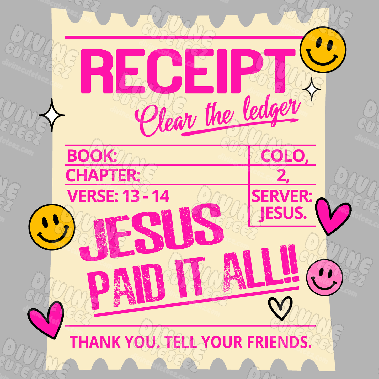 Receipt Clear The Ledger DTF Transfer