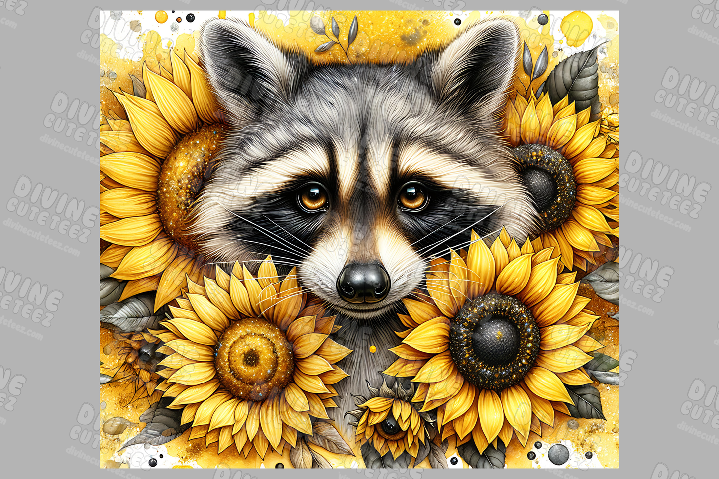 Sunflower Raccoon 20oz Sublimation Transfer