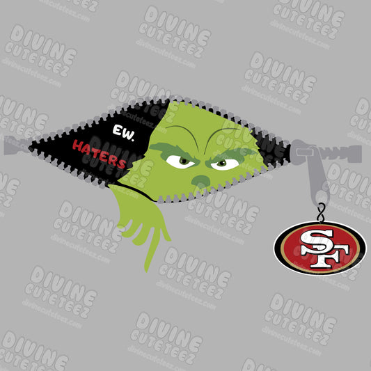 SF Grinch Zipper DTF Transfer