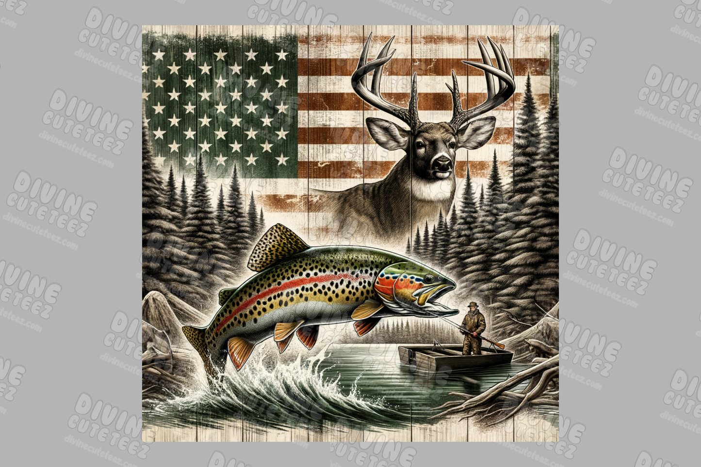 Huntin Fishin 20oz Sublimation Transfer