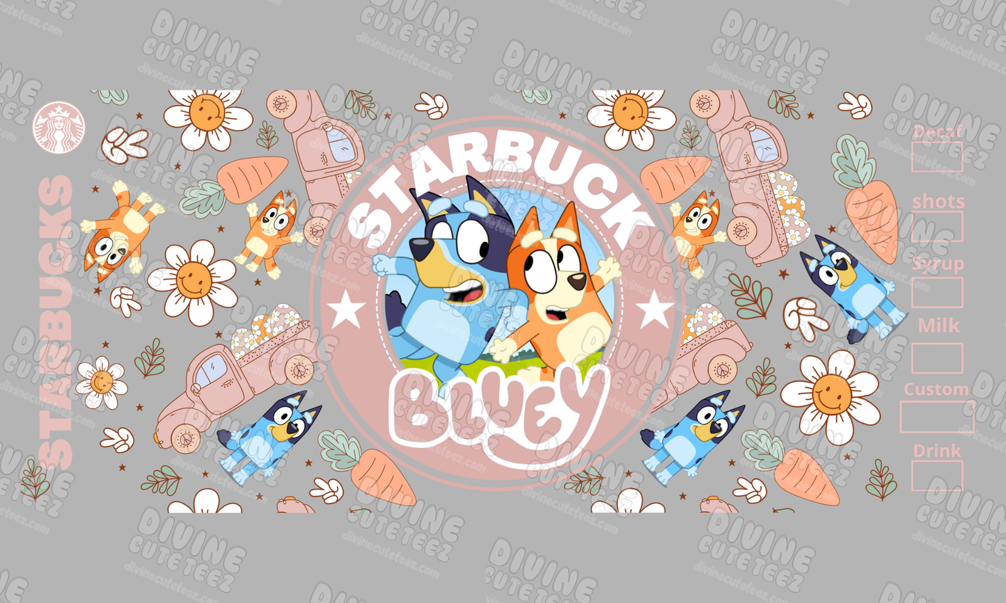 Starbs Bluey 16oz UV-DTF Transfer