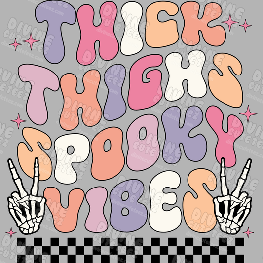 Thick Thighs Spooky Vibes DTF Transfer
